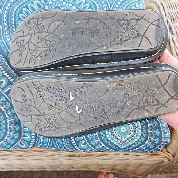 ALEGRIA MARIE CLOG LEAFER Black Loafers Slip on women Size 39 8-8.5 - Picture 11 of 11